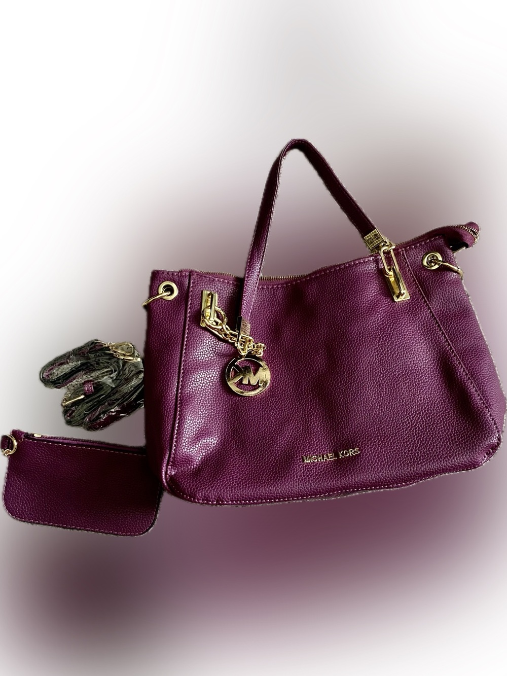 Michael Kors Plum Leather Shoulder Tote-Mew without tags - Picture 5 of 10